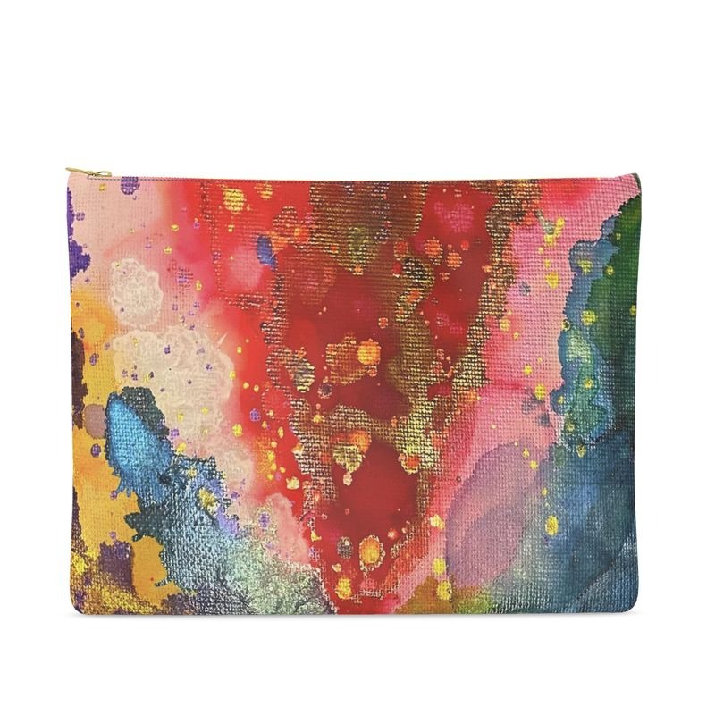 Watermelon Leather Clutch Bag